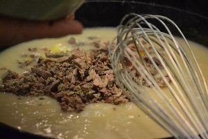 adding the giblet and egg to the gravy_small
