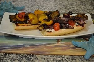 grilled veggie sandwich with goat cheese and hummas_small