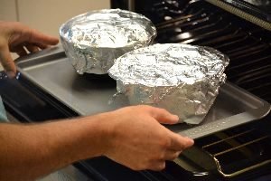 place the foil over each one and place onto a cooking sheet to cook on_small