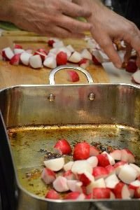 place the rabbit food into the pan of duck fat_small
