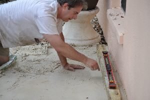 Gordon leveling the area to make sure_small