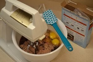 mixing the cake batter_small
