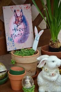Happy Easter on the potting bench_small