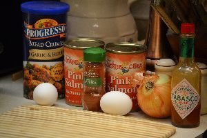 Ingredients for salmon patties_small