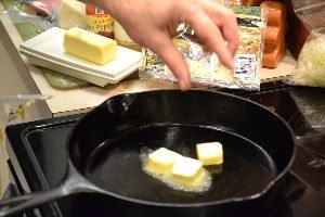 7 put some butter into your cast iron skillet_small