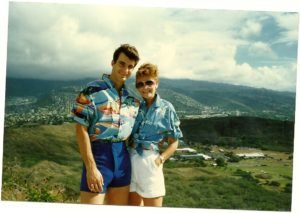 Gordon and Julie atop Diamond Head 1986