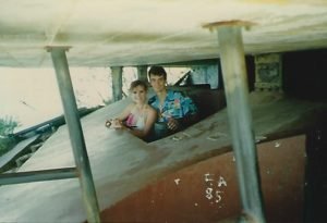 Julie and Gordon in a Japanese bunker in Hawaii